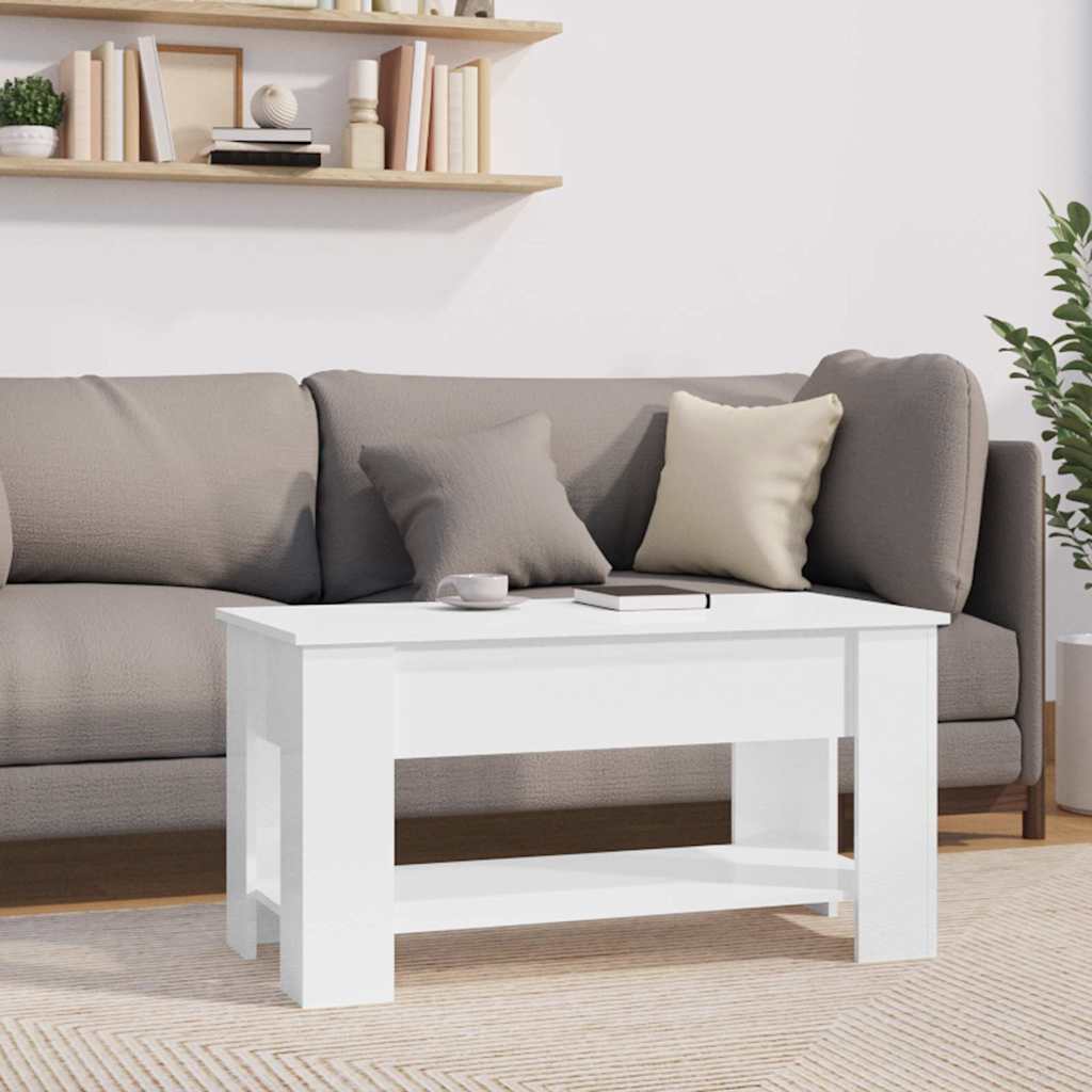 sofabord 101x49x52 cm konstrueret træ hvid højglans