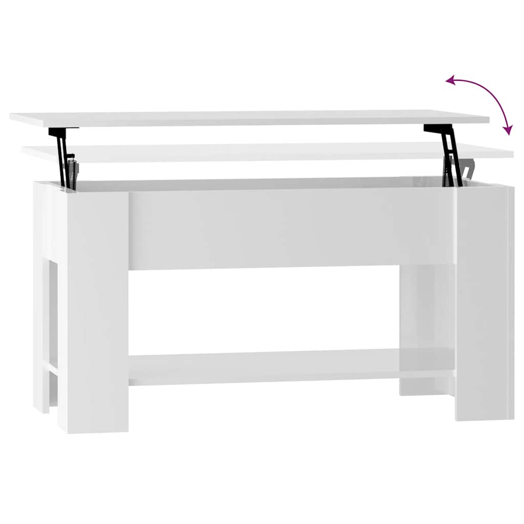 sofabord 101x49x52 cm konstrueret træ hvid højglans