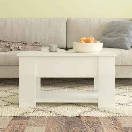 sofabord 79x49x41 cm konstrueret træ hvid højglans