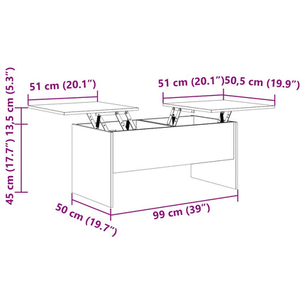 sofabord 102x50,5x46,5 cm konstrueret træ sort