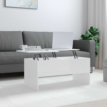 sofabord 102x50,5x46,5 cm konstrueret træ hvid højglans