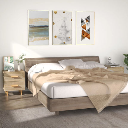 sengeborde 40x35x47,5 cm 2 stk. sonoma-eg