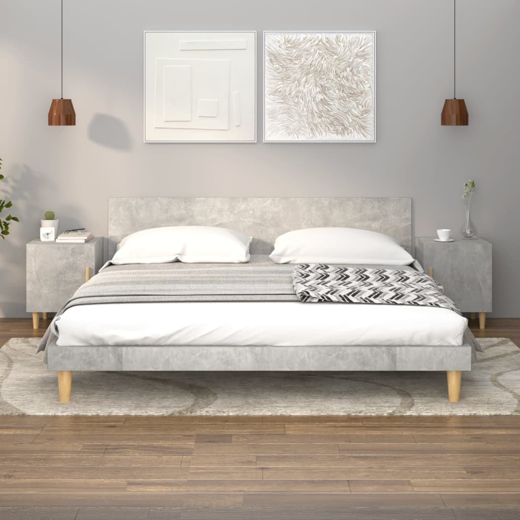 sengebord konstrueret træ betongrå