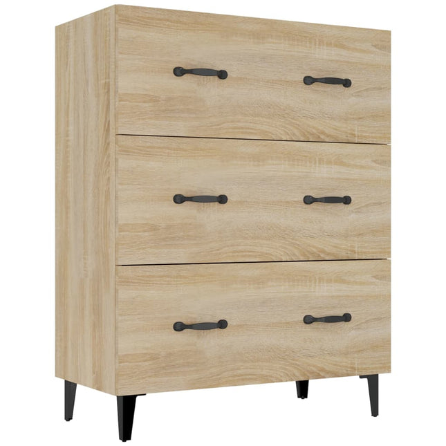 skænk 69,5x34x90 cm konstrueret træ sonoma-eg