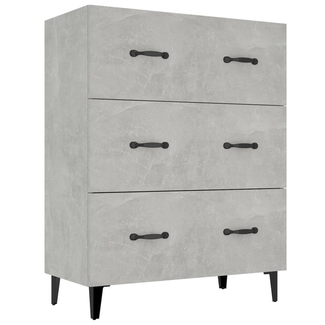 skænk 69,5x34x90 cm konstrueret træ betongrå