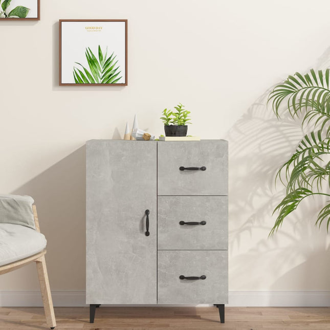 skænk 69,5x34x90 cm konstrueret træ betongrå
