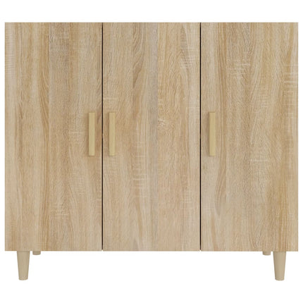 skab 90x34x80 cm konstrueret træ røget egetræsfarve