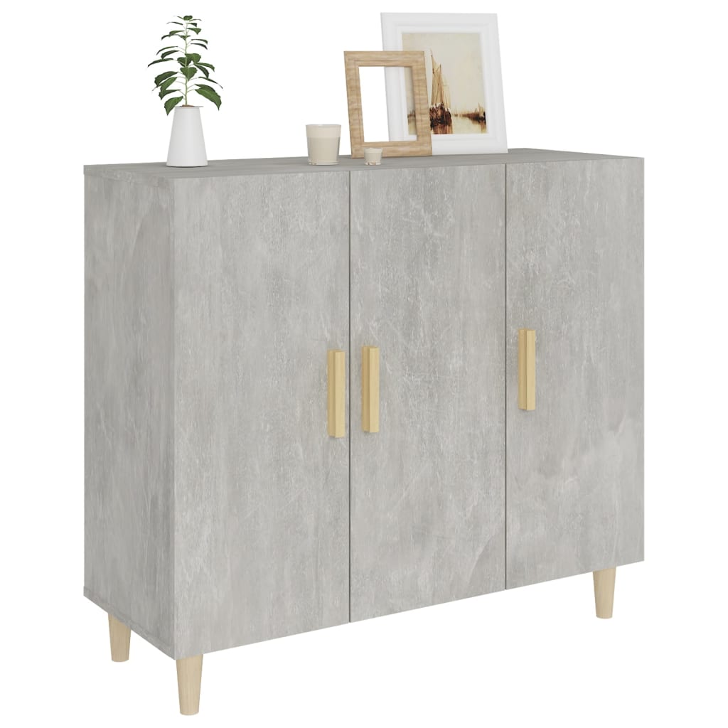 skab 90x34x80 cm konstrueret træ betongrå