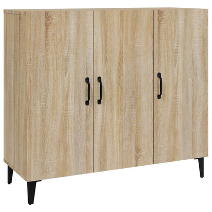 skab 90x34x80 cm konstrueret træ røget egetræsfarve