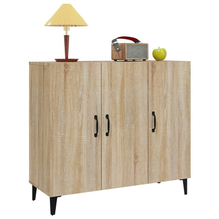 skab 90x34x80 cm konstrueret træ røget egetræsfarve