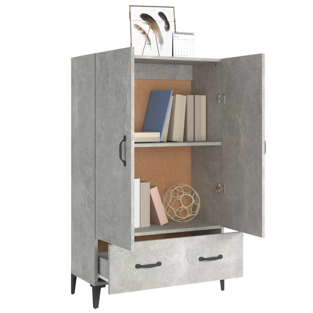 skab 70x31x115 cm konstrueret træ betongrå
