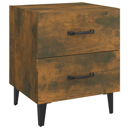 sengeborde 2 stk. 40x35x47,5 cm røget egetræsfarve