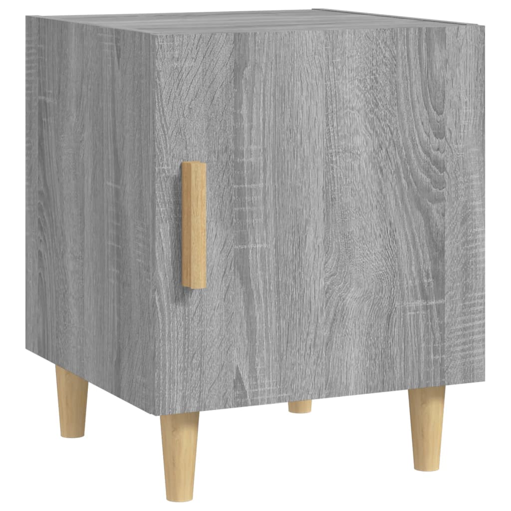 sengeborde 2 stk. konstrueret træ grå sonoma-eg