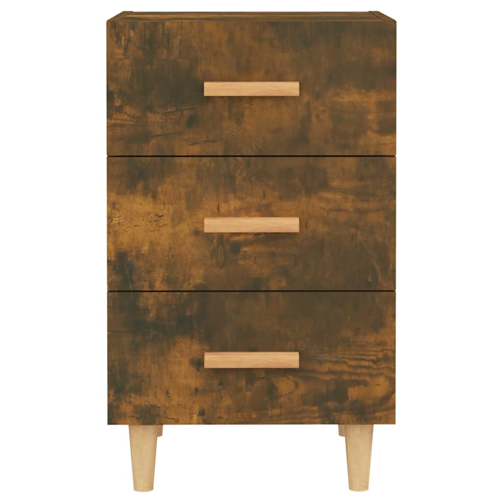 sengebord 40x40x66 cm konstrueret træ røget egetræsfarve