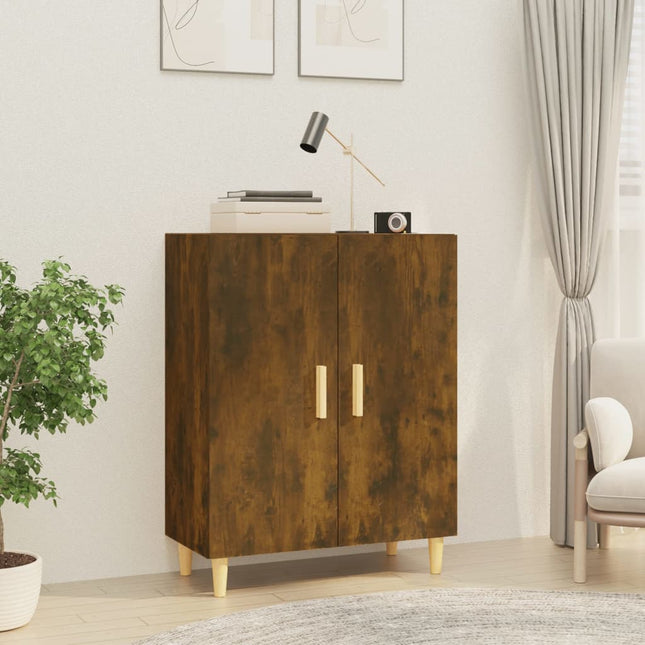 skænk 70x34x90 cm konstrueret træ røget egetræsfarve