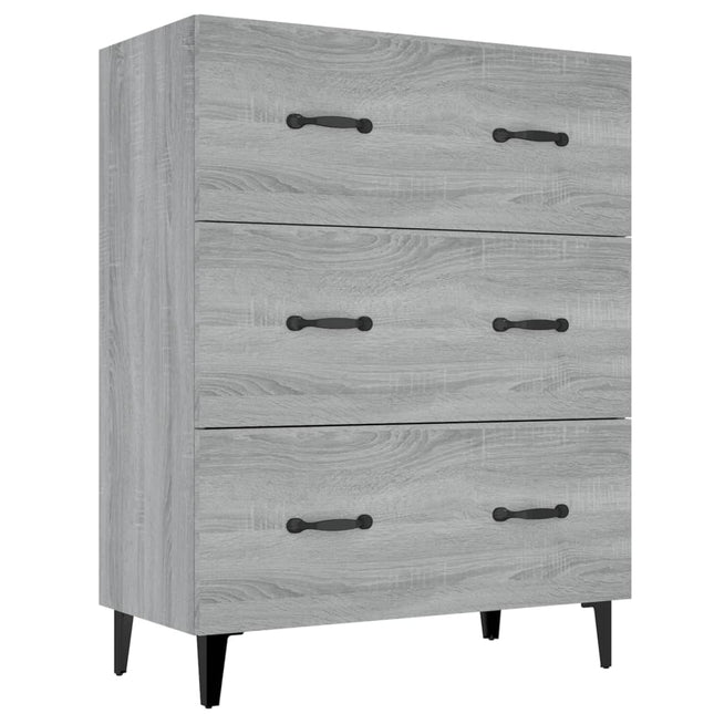 skænk 69,5x34x90 cm konstrueret træ grå sonoma-eg