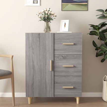 skænk 69,5x34x90 cm konstrueret træ grå sonoma-eg