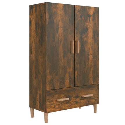 skab 70x31x115 cm konstrueret træ røget egetræsfarve