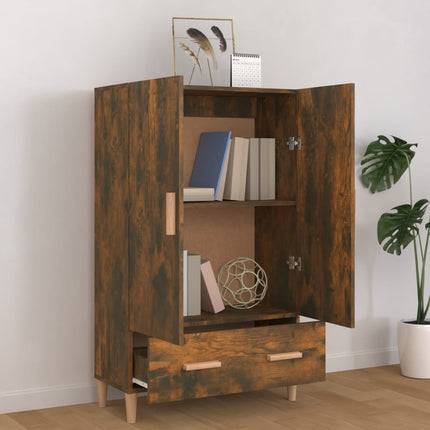 skab 70x31x115 cm konstrueret træ røget egetræsfarve