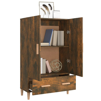 skab 70x31x115 cm konstrueret træ røget egetræsfarve