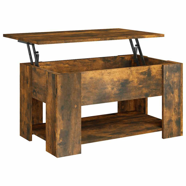 sofabord 79x49x41 cm konstrueret træ røget egetræ
