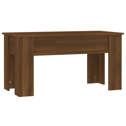 sofabord 101x49x52 cm konstrueret træ brun egetræsfarve