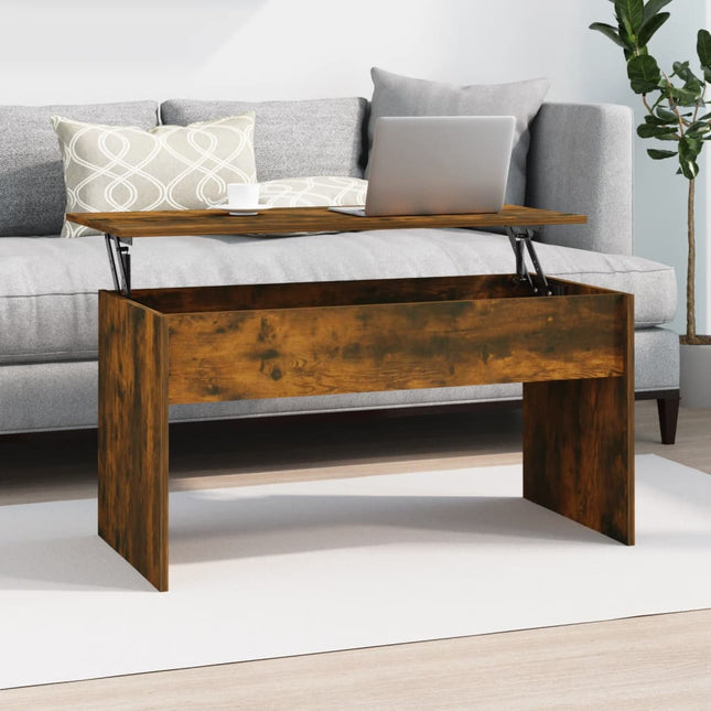 sofabord 102x50,5x52,5 cm konstrueret træ røget egetræsfarve