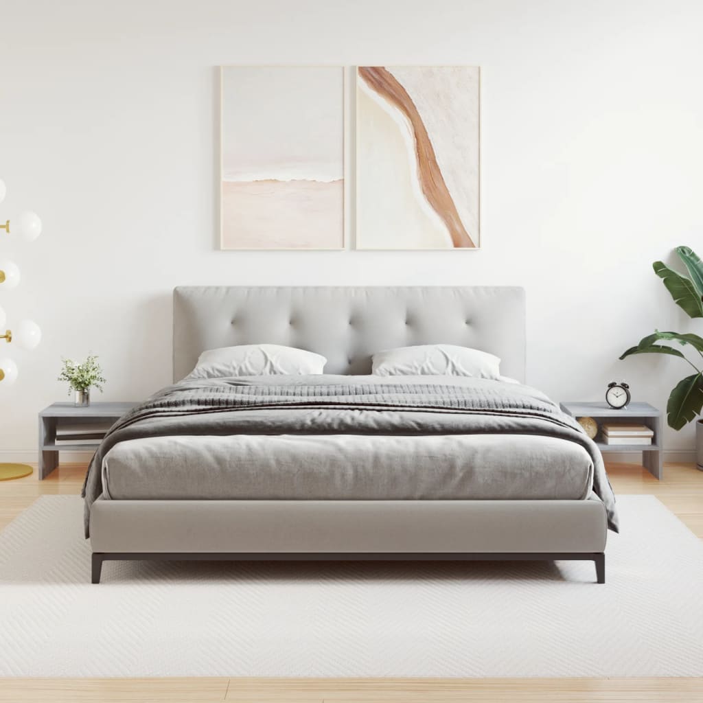 sengeborde 2 stk. 40x30x30 cm konstrueret træ grå sonoma-eg