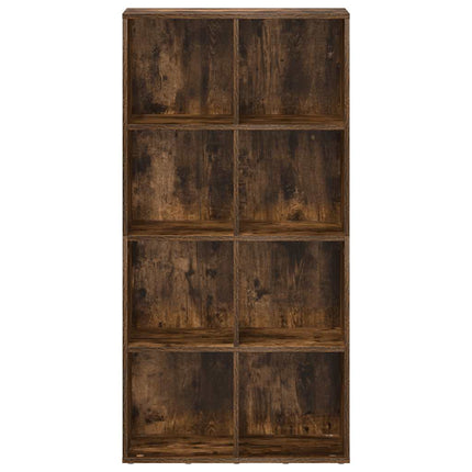 bogreol/skænk 66x30x130 cm konstrueret træ røget egetræ