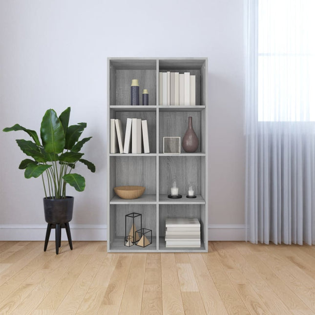 bogreol/skænk 66x30x130 cm konstrueret træ grå sonoma-eg