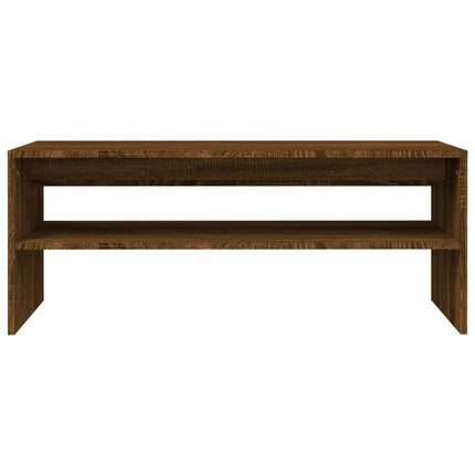 sofabord 100x40x40 cm konstrueret træ brun egetræsfarve