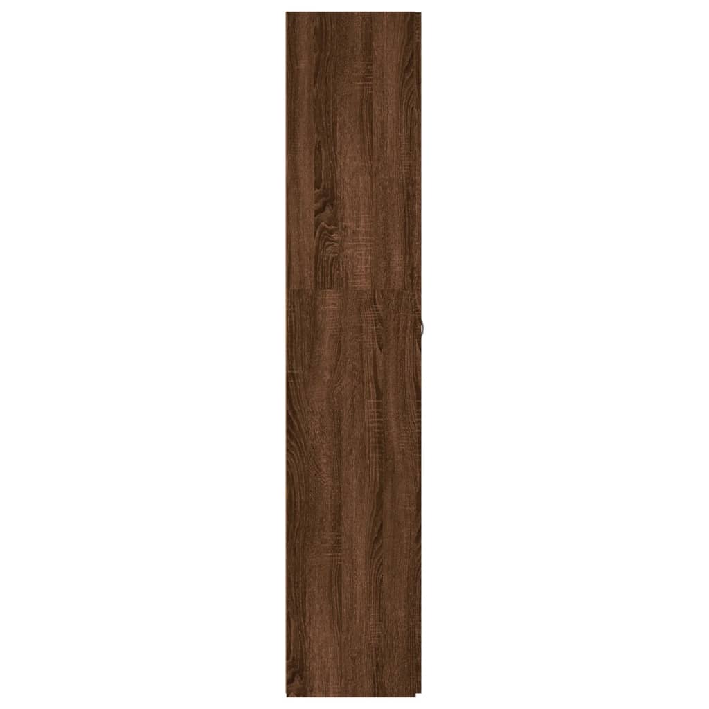 skoskab 80x35,5x180 cm konstrueret træ brun egetræsfarve