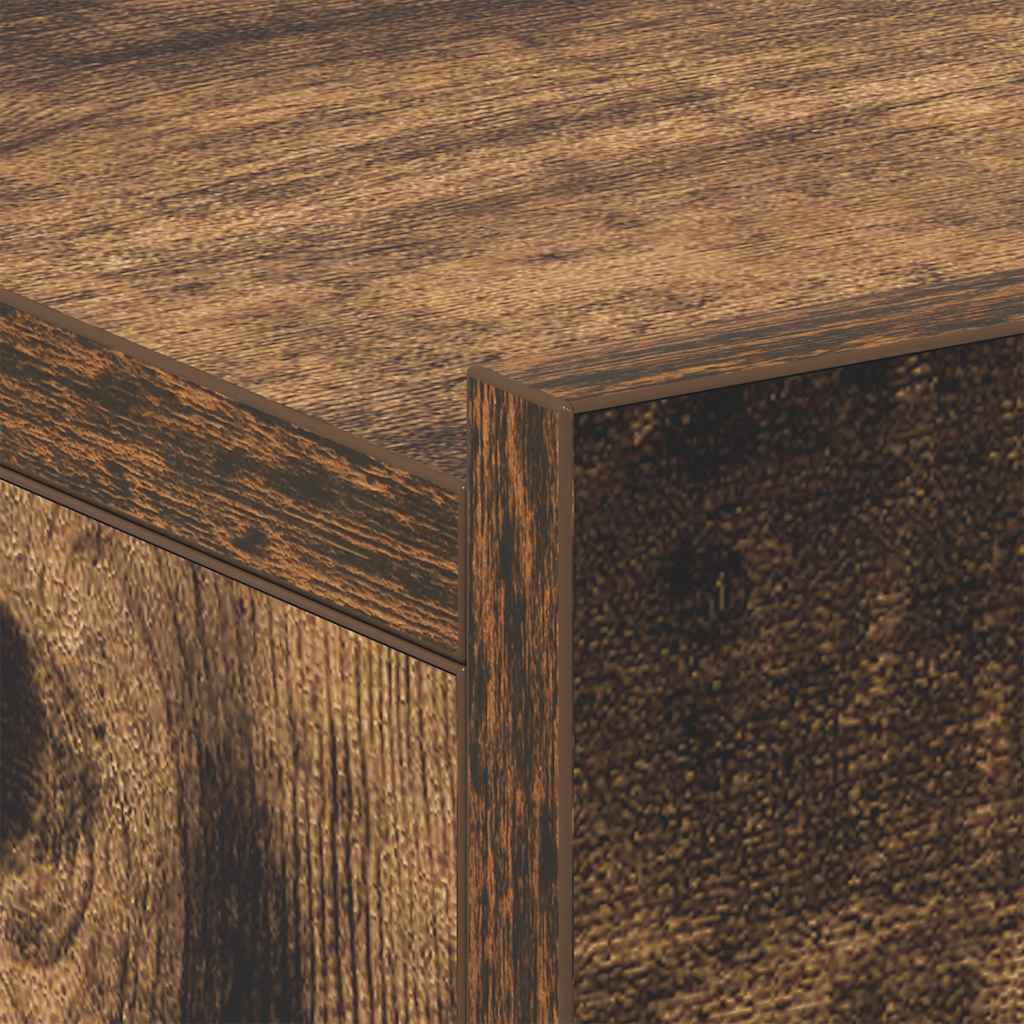 væghængt natbord 40x30x15 cm konstrueret træ røget egetræ