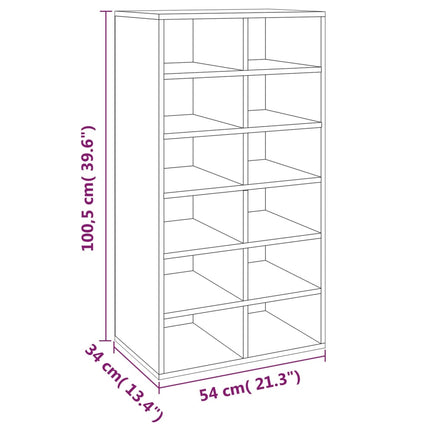 skoreol 54x34x100,5 cm konstrueret træ røget sonoma-eg