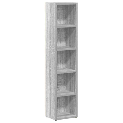 cd-reoler 2 stk. 21x16x93,5 cm konstrueret træ grå sonoma-eg