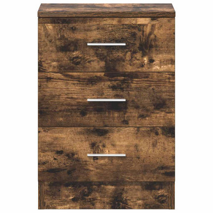 sengeborde 2 stk. 38x35x56 cm konstrueret træ røget egetræ