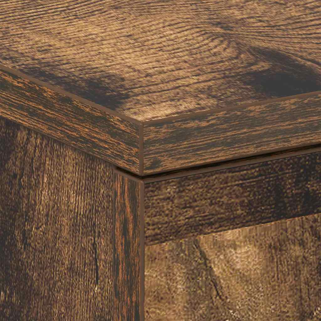 sengeborde 2 stk. 38x35x56 cm konstrueret træ røget egetræ