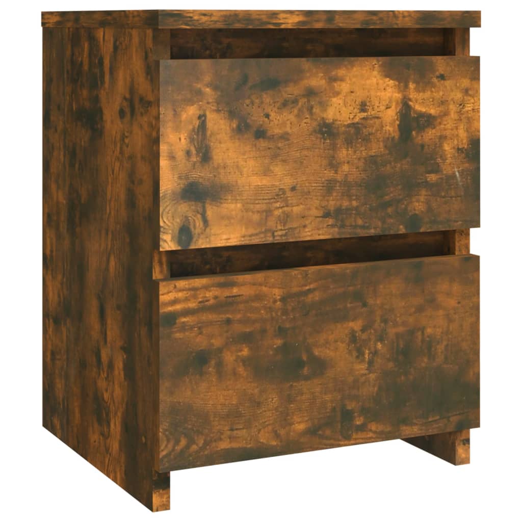 sengeborde 2 stk. røget eg 30x30x40 cm konstrueret træ