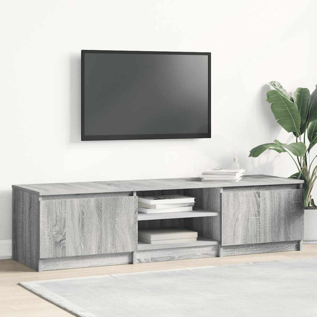 tv-bord 140x40x35,5 cm konstrueret træ grå sonoma-eg