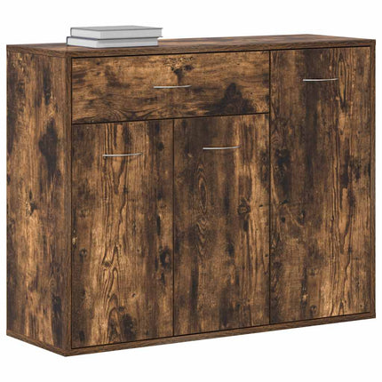 skænk 88x30x70 cm konstrueret træ røget egetræsfarve