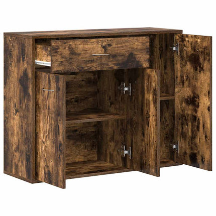 skænk 88x30x70 cm konstrueret træ røget egetræsfarve