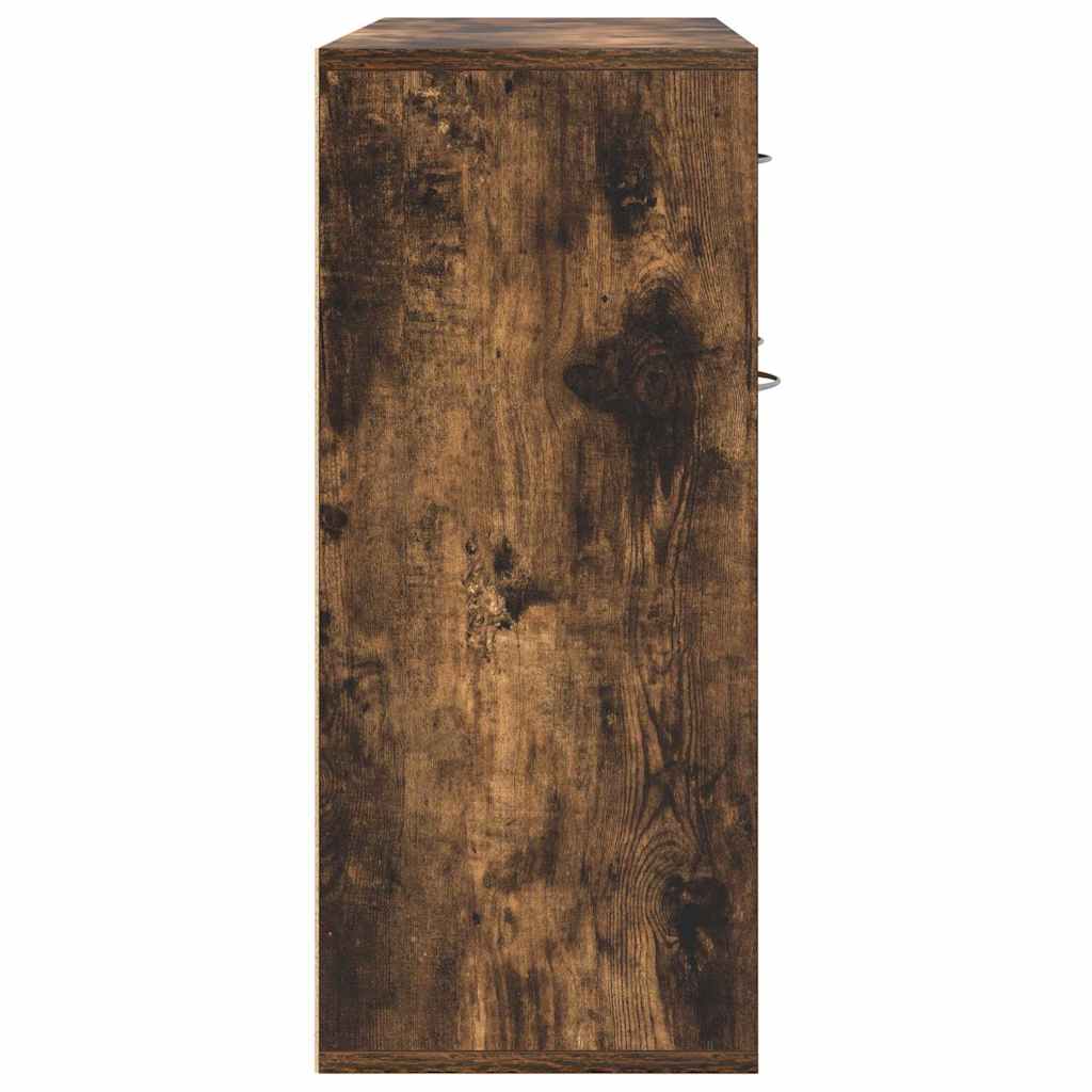 skænk 88x30x70 cm konstrueret træ røget egetræsfarve