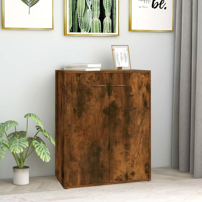 skænk 60x30x75 cm konstrueret træ røget egetræsfarve