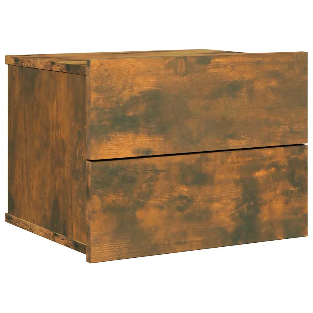 sengebord 40x30x30 cm konstrueret træ røget egetræsfarve