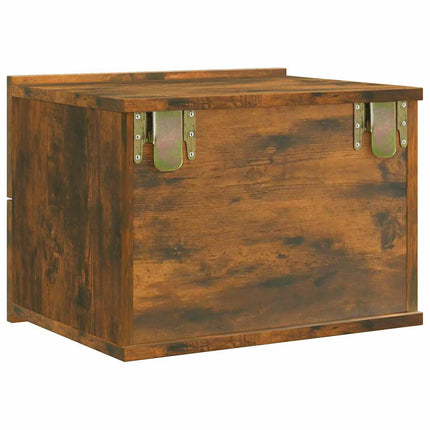 sengebord 40x30x30 cm konstrueret træ røget egetræsfarve
