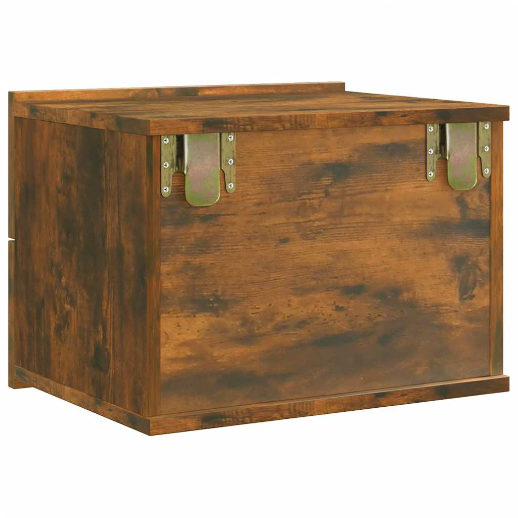 sengebord 40x30x30 cm konstrueret træ røget egetræsfarve