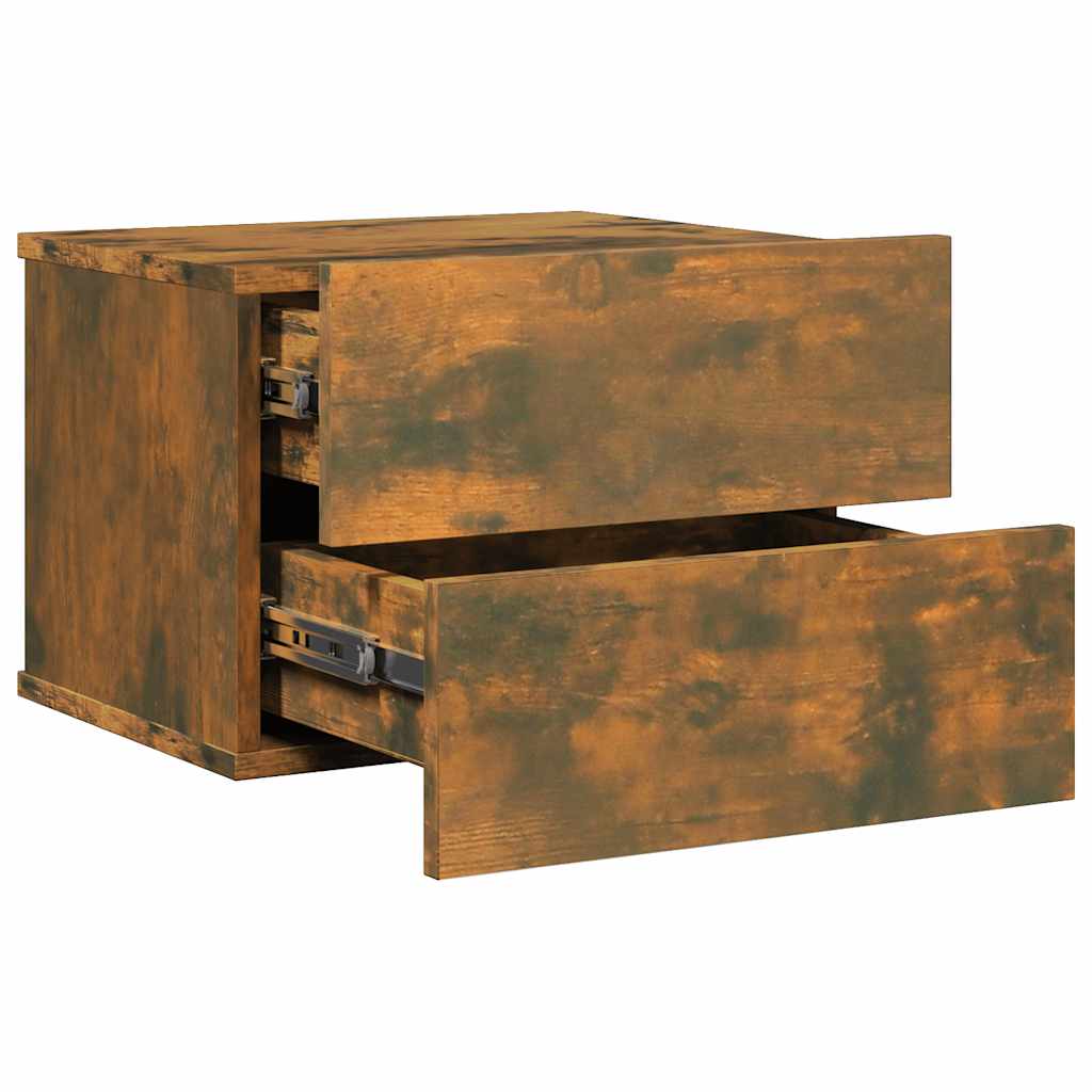 sengebord 40x30x30 cm konstrueret træ røget egetræsfarve