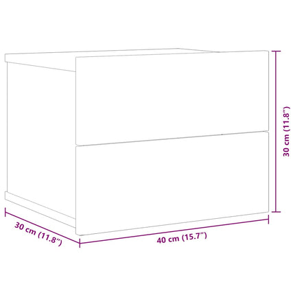 sengeborde 2 stk. 40x30x30 cm konstrueret træ røget egetræ