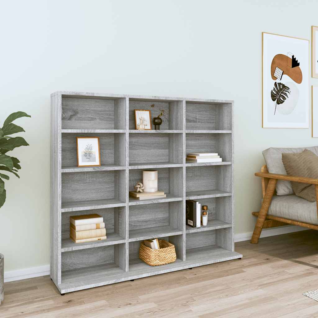 cd-reol 100x23x89,5 cm konstrueret træ grå sonoma billede