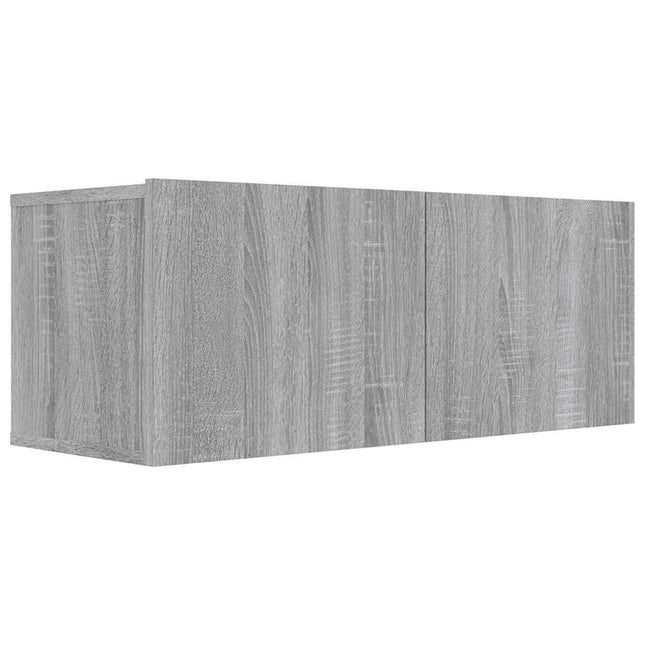 tv-bord 80x30x30 cm konstrueret træ grå sonoma-eg